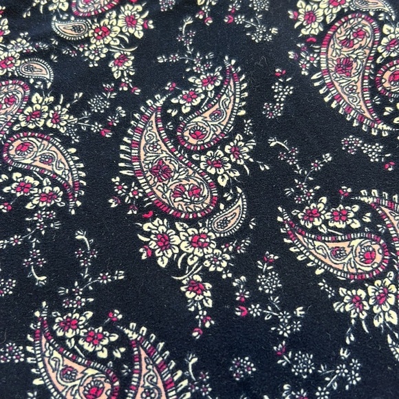 Lildy | Paisley Floral Super Soft Leggings‎ Capri High Waisted Navy/Pink … - Picture 3 of 7